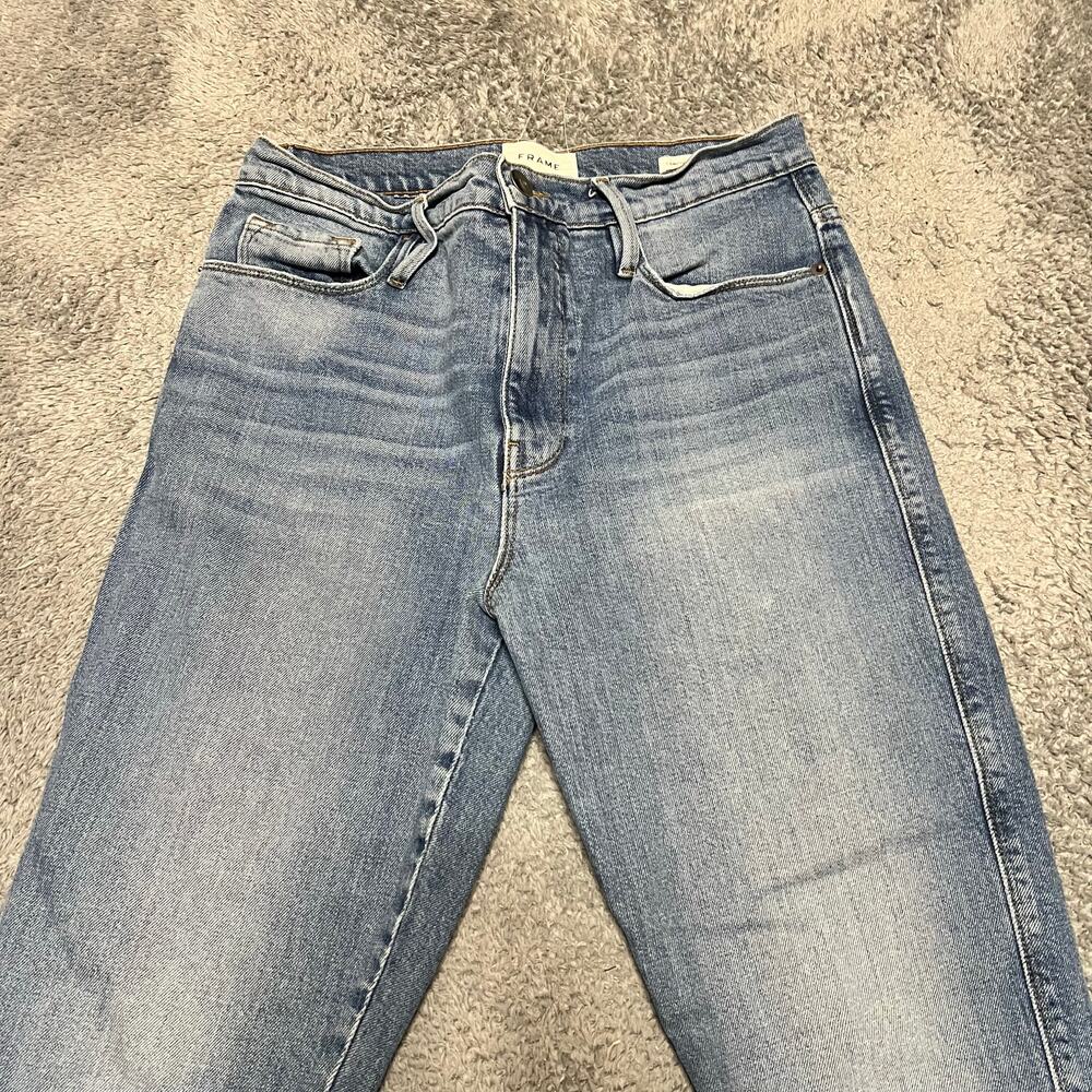 FRAME Jeans Womens 29 (31x27.5) Le Svlvie Straight  Blue Denim Pants - Picture 2 of 11